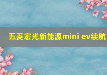 五菱宏光新能源mini ev续航